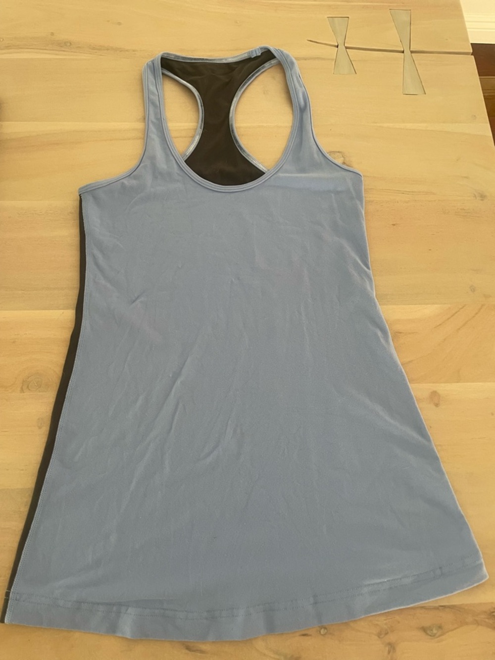 lululemon athletica Light Blue Racerback Tank with Black Shelf